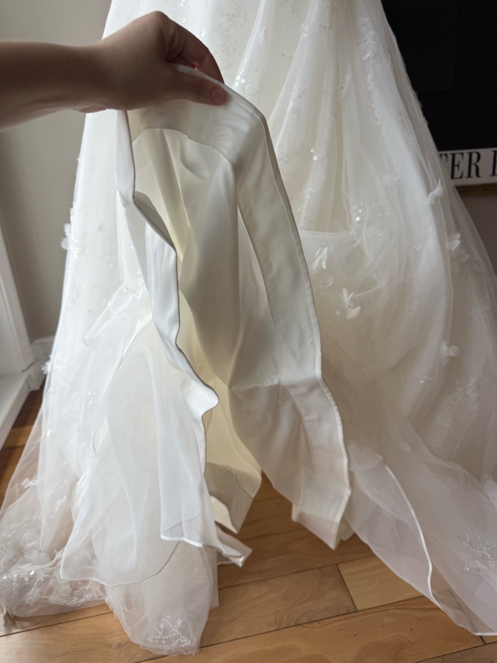 White by Vera Wang Layered Tulle One Shoulder A-Line Wedding Dress - Picture 15 of 17